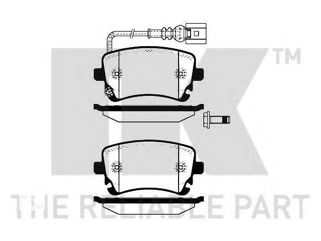 Гальмівні колодки задні (LUCAS, з датчиком) VW T5 03-224764 NK