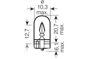 Указательная лампа Osram 2825 W5W 12V W2.1X9.5D TSR Дополнительные лампы без корпуса