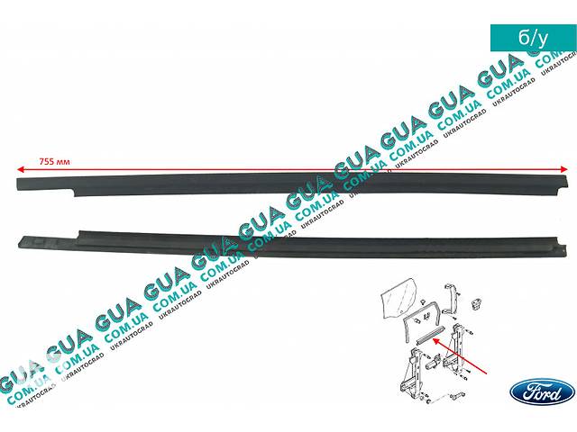 Уплотнитель внешний стекла задней правой двери ( накладка, универсал ) XS41A25824AR Ford / ФОРД FOCUS I 1998-2004 / Ф...