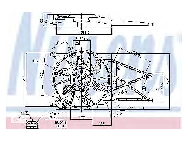 Вентилятор охлаждения двигателя для моделей:OPEL (ASTRA,ASTRA,ASTRA,ZAFIRA,ASTRA,ASTRA), VAUXHALL (ASTRA,ASTRA,ASTRA...