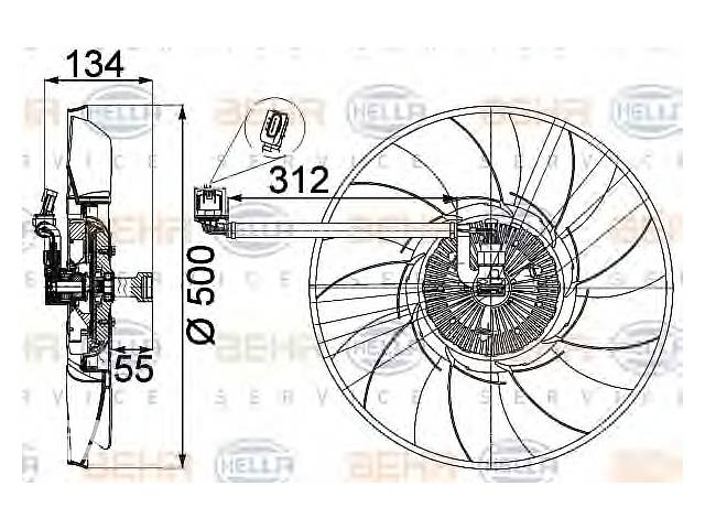 Вентилятор охлаждения двигателя для моделей:LAND ROVER (DISCOVERY,RANGE-ROVER)