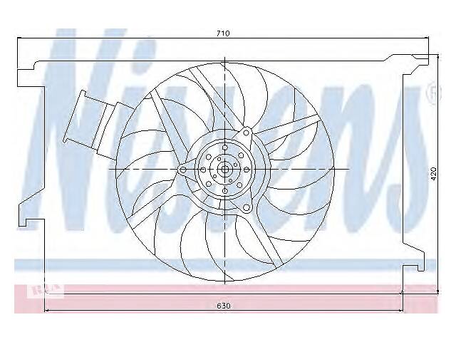 Вентилятор охлаждения двигателя для моделей:FIAT (CROMA), OPEL (VECTRA,SIGNUM,VECTRA), SAAB (9-3), VAUXHALL (SIGNUM)