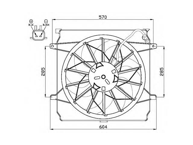 Вентилятор охлаждения двигателя для моделей:JEEP (CHEROKEE)