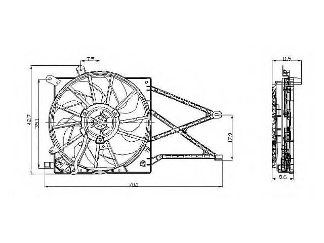 Вентилятор охлаждения двигателя для моделей:OPEL (ASTRA,ASTRA,ASTRA,ZAFIRA,ASTRA,ASTRA,ASTRA), VAUXHALL (ASTRA,ASTRA...