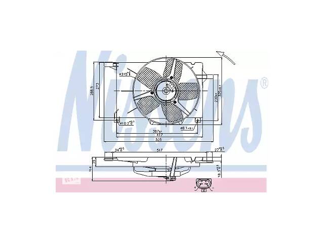 Вентилятор охлаждения двигателя WD0110261 на OPEL CORSA B 1993-2000