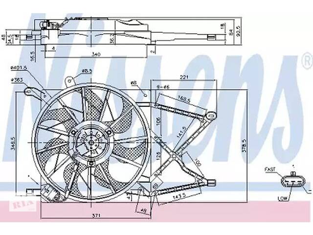 Вентилятор радиатора NT0138361 на Opel Astra G 1998-2010