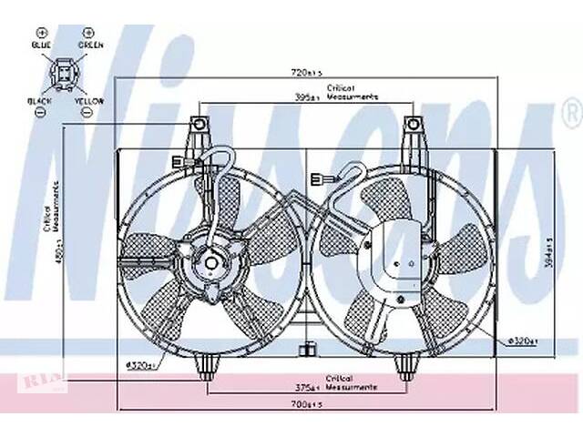 Вентилятор радиатора WD0138374 на Nissan Maxima QX A33 2000-2006