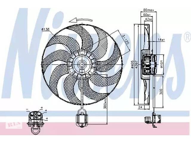 Вентилятор радиатора WD0138411 на Opel Zafira C Tourer 2012-2019