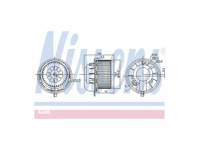 Вентилятор салона NT0108578 на VOLKSWAGEN TOUAREG 2002-2006