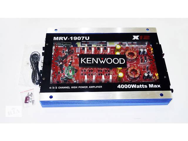 Автомобильный усилитель звука Kenwood MRV-1907U + USB 4000Вт 4х канальный Прозрачный корпус