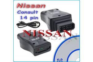 Диагностический OBD адаптер Nissan Consult 2 14 pin USB чип FT232RQ