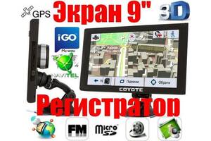 Gps навігатор відеореєстратор Coyote 1090 DVR PRO 9 дюймів великий екран з картами України і Європи TIR вантажних авто