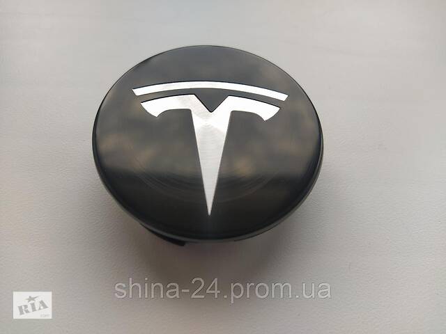 Колпачки заглушки на диски Tesla 57/50/12 мм. Черные/Хром