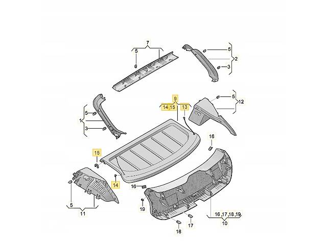 Задняя полка багажника салона для SEAT Leon