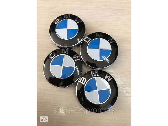 Колпачки заглушки на диски BMW/БМВ 56/53/11мм. 6861092 01 Бело-синие