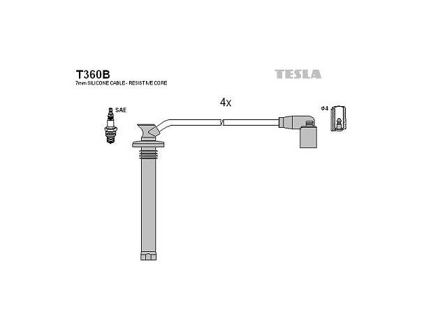 Комплект кабелей зажигания CHERY E5 / CHERY AMULET / VORTEX CORDA 2003-2011 г.