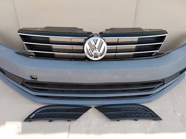 Новый бампер передний взборе с противотуманками для Volkswagen Jetta Lift 2015 - 2017 год ресталинг - Фото 3