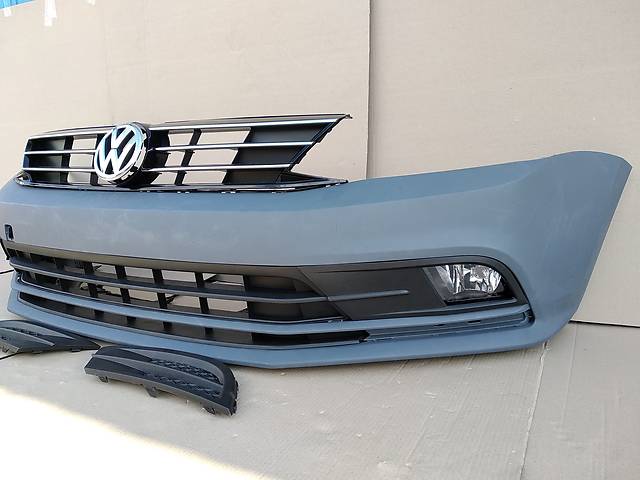 Новый бампер передний взборе с противотуманками для Volkswagen Jetta Lift 2015 - 2017 год ресталинг - Фото 4