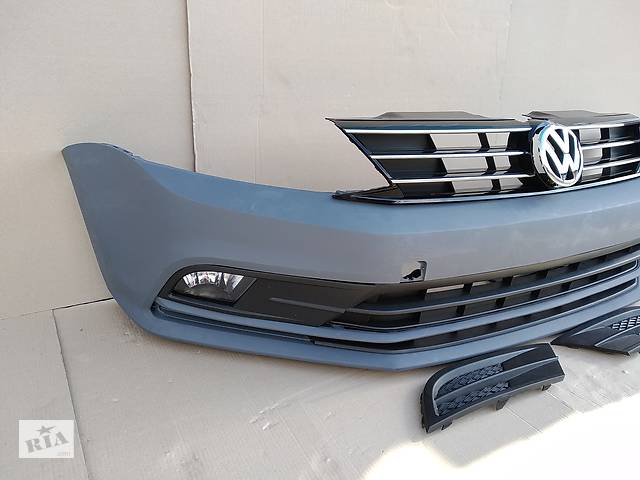 Новый бампер передний взборе с противотуманками для Volkswagen Jetta Lift 2015 - 2017 год ресталинг - Фото 6