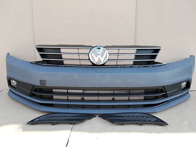 Новый бампер передний взборе с противотуманками для Volkswagen Jetta Lift 2015 - 2017 год ресталинг - Фото 7