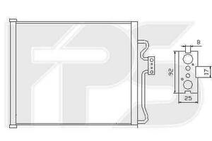 Радіатор кондиціонера BMW 7 (E38) 2.5D-5.4 1994-2001 FP 14 K17
