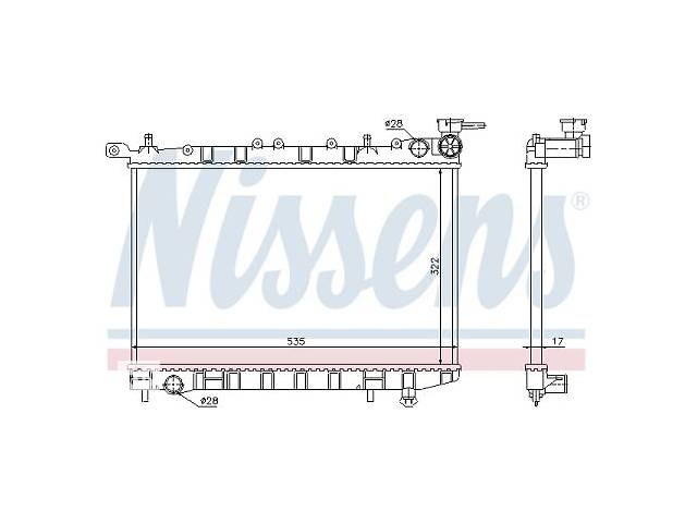 Радиатор NISSAN 100 NX (B13) / NISSAN SUNNY III (N14) / NISSAN SUNNY III Liftback (N14) 1990-2000 г.