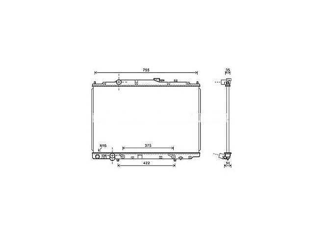 Радиатор охлаждения ACURA MDX (03-) Glyser 112243