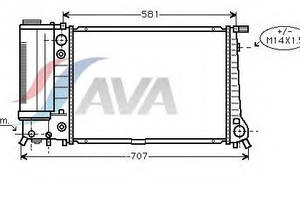 Радиатор охлаждения BMW 5E34 (88-) Glyser 022106