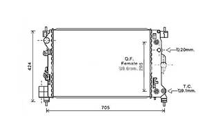 Радіатор охолодження CHEVROLET(EUR) Aveo (12-) Glyser 052044
