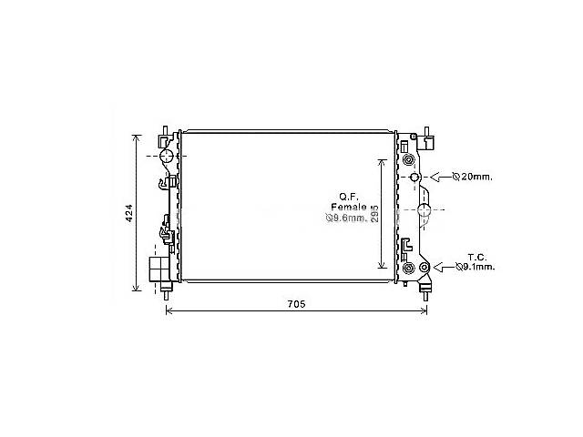 Радиатор охлаждения CHEVROLET(EUR) Aveo (12-) Glyser 052044