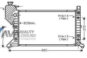 Радиатор охлаждения DODGE Sprinter(02-) Glyser 212343