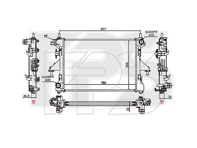 Радиатор охлаждения Fiat Ducato, Citroen Jumper, Peugeot Boxer (06-14) МКПП, без конд. (NRF) FP 54 A1226-X