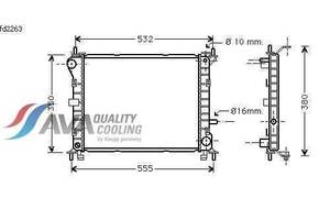 Радиатор охлаждения FORD Focus I (98-) Glyser 102263