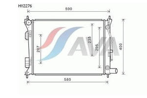 Радиатор охлаждения HYUNDAI Solaris (10-) Glyser 122276