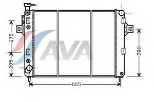Радиатор охлаждения JEEP Cherokee (97-) Glyser 412017