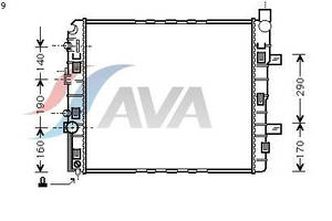 Радиатор охлаждения MERCEDES Vario T2 (96-) Glyser 212319