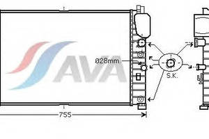 Радиатор охлаждения MERCEDES W211 E-Class (02-) Glyser 212394