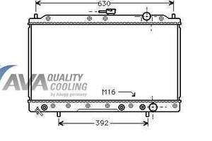 Радиатор охлаждения MITSUBISHI Galant III (88-) Glyser 222044