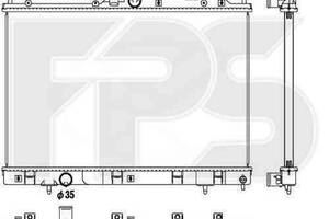Радиатор охлаждения MITSUBISHI OUTLANDER I 2003-2011 (КРОМЕ XL) FP 48 A1368-X
