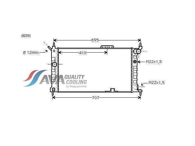 Радіатор охолодження OPEL Astra F (91-) Glyser 252091