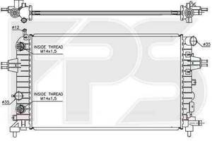 Радиатор охлаждения Opel Astra H 1.4, 1.8, АКПП (03-14) (FPS) FP 52 A304-X