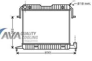 Радіатор охолодження OPEL Omega A (86-) Glyser 252105  