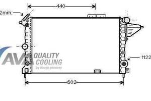 Радиатор охлаждения OPEL VectraA(88-) Glyser 252120