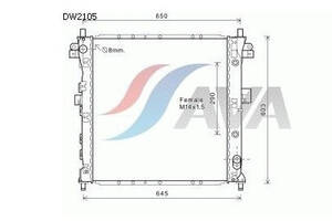 Радиатор охлаждения SSANGYONG Kyron (05-) Glyser 062105