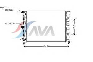 Радиатор охлаждения VOLKSWAGEN Passat II (80-) Glyser 382011