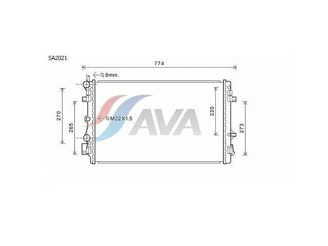 Радіатор охолодження VOLKSWAGEN Polo VI (09-) Glyser 342021