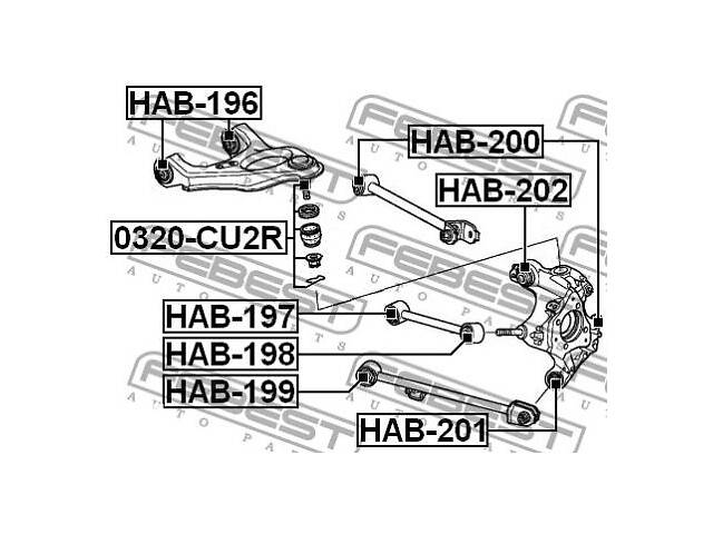 Сайлентблок задней цапфы Febest FE HAB-202