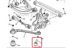 160 грн. Сайлентблок задний (малый) заднего продольного рычага Пежо 407,Ситроен С5,С6.
