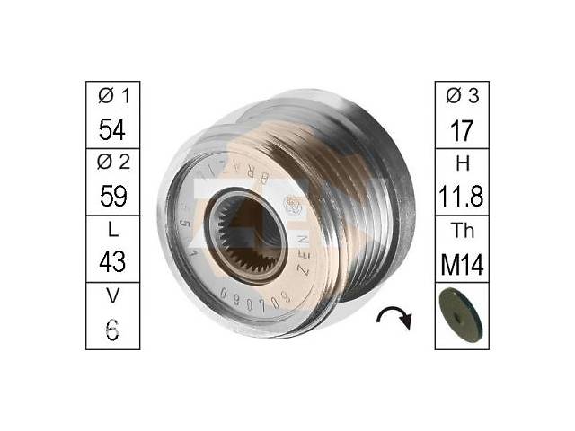 Шкив генератора FORD KUGA I / MAZDA 3 (BL) / MAZDA 3 (BK) / FORD C-MAX (DM2) 1999-2014 г.