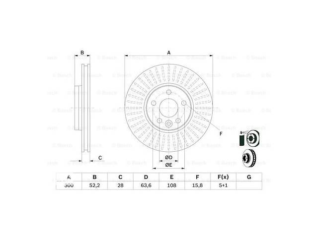 Тормозной диск FORD S-MAX (WA6) / FORD GALAXY (WA6) / VOLVO S60 II (134) 2006-2015 г.